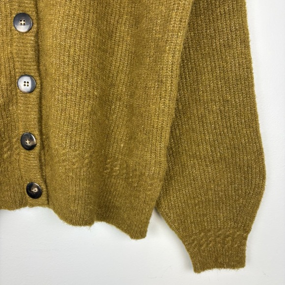 NWT Sezane Othello Sweater Cardigan Olive Green Sz L - Picture 5 of 8